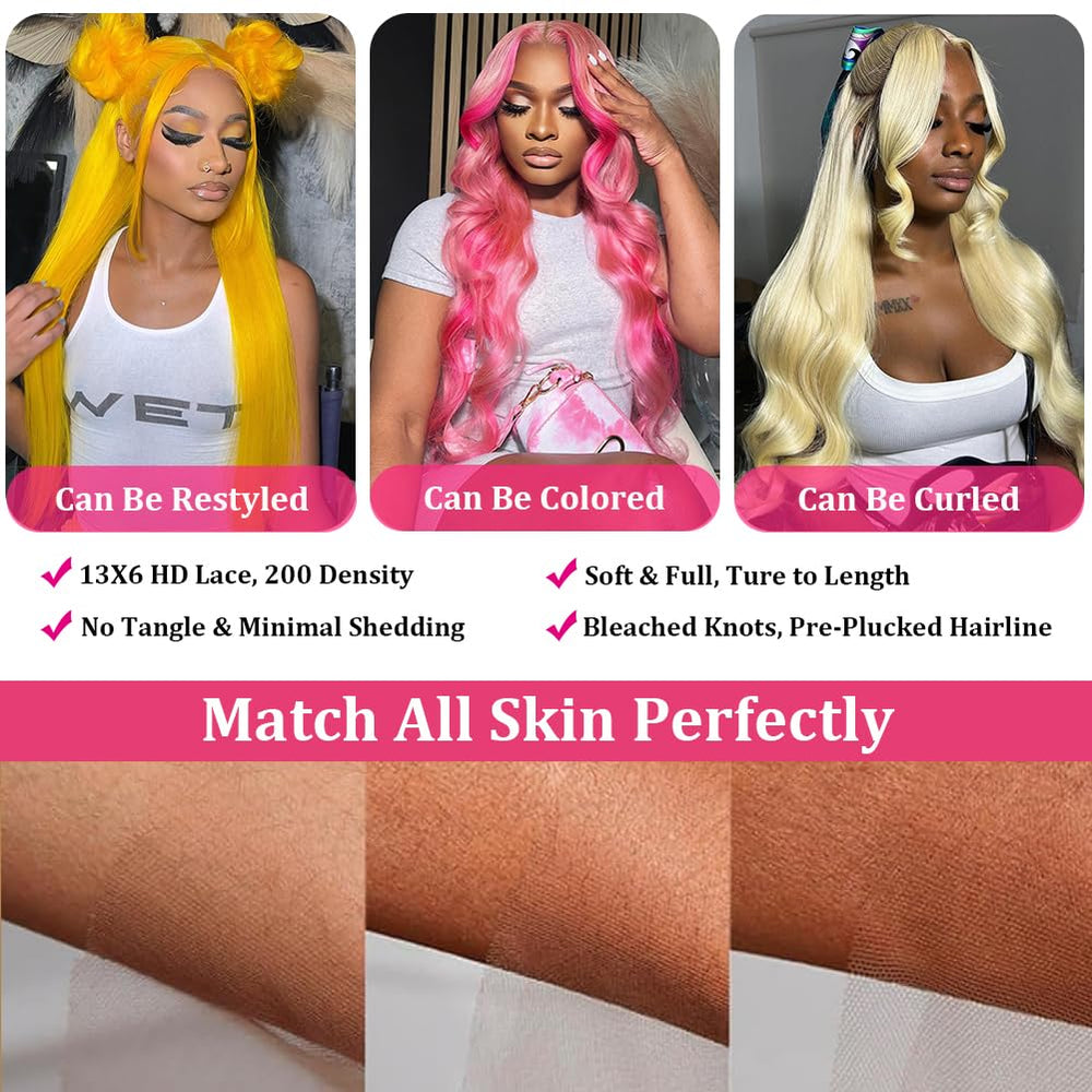 HELLOSH Pre-plucked hairline with bleached knots saves prep time.