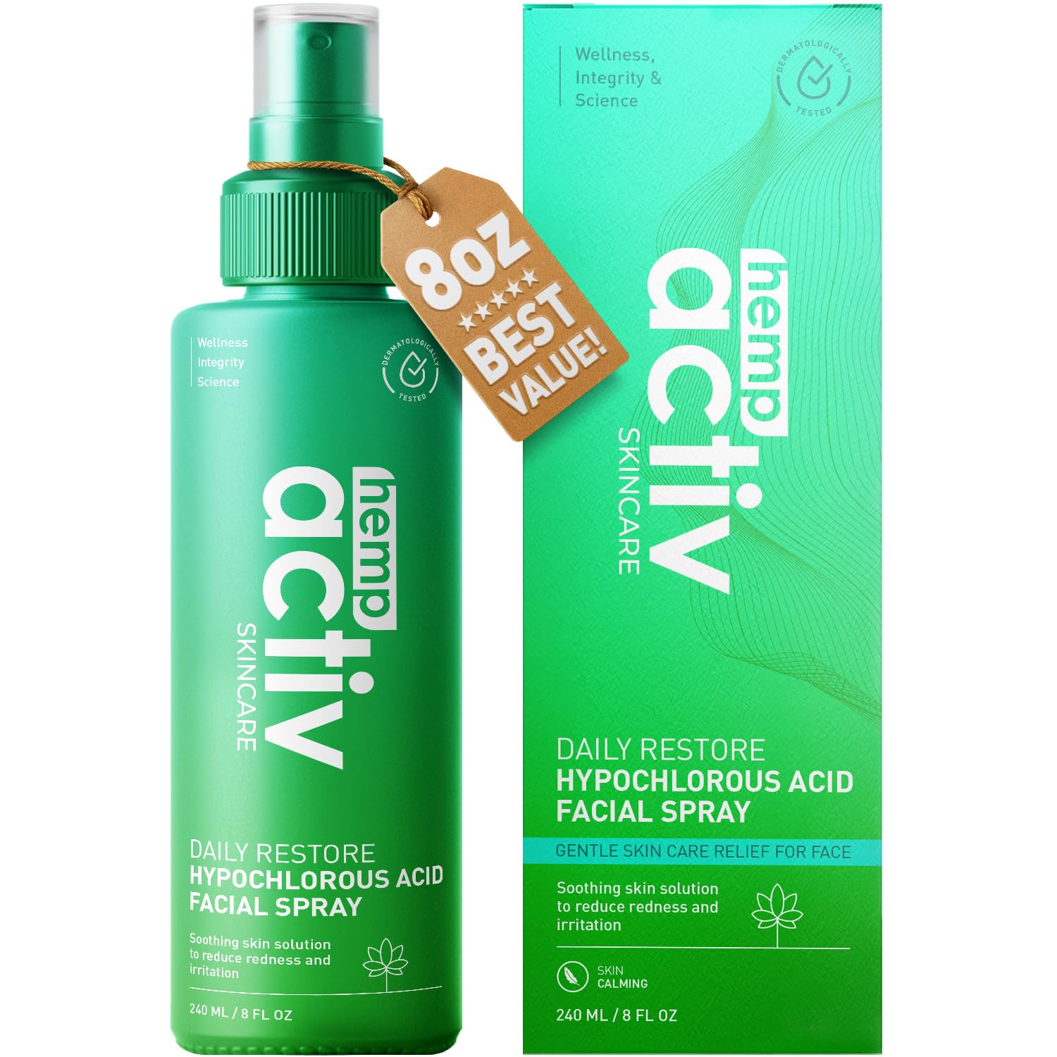 HEMPACTIV HOCl Face Spray bottle ready for refreshing facial care
