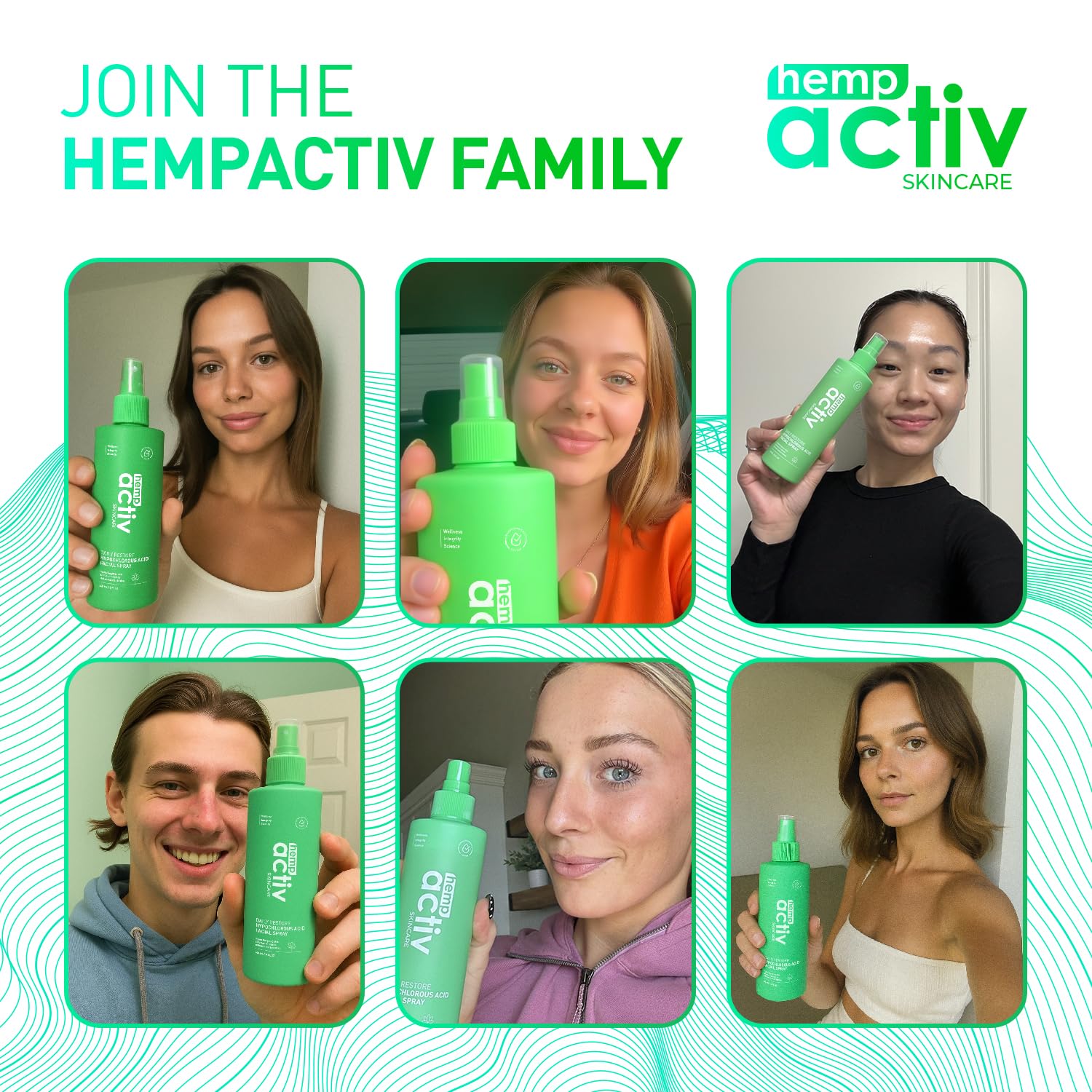 Travel-pack size HOCl spray for on-the-go skincare with HEMPACTIV