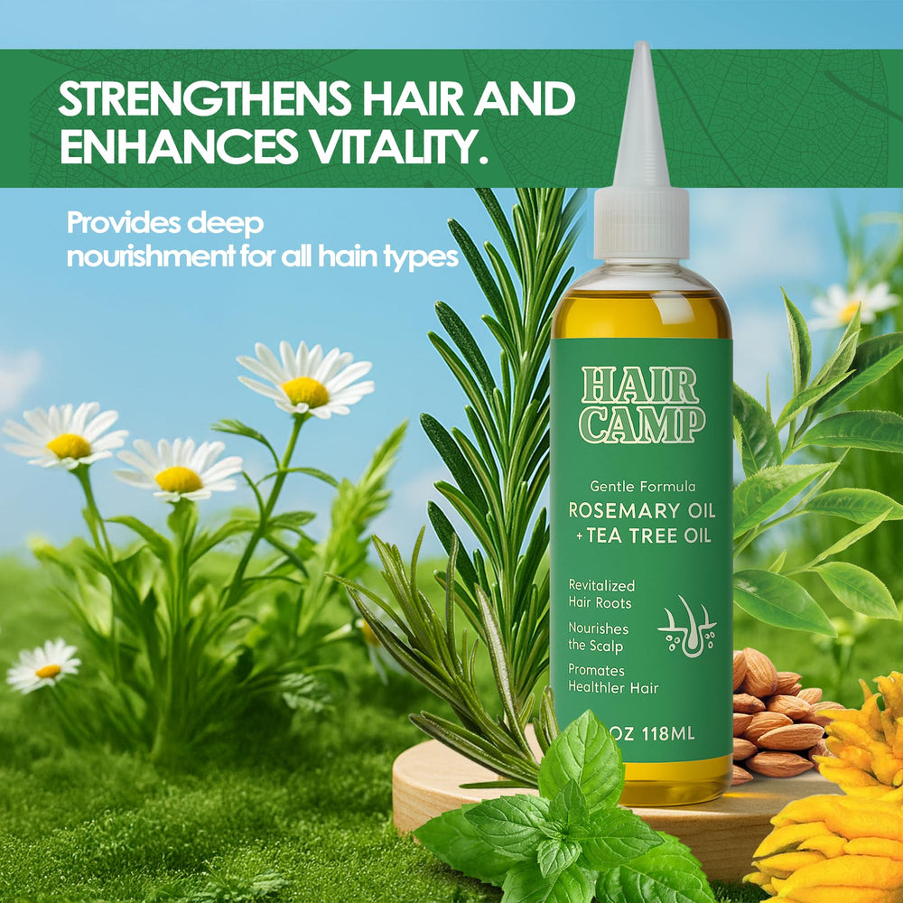 Hemdnt Rosemary Oil blend with black seed ingredients nourishing strands.