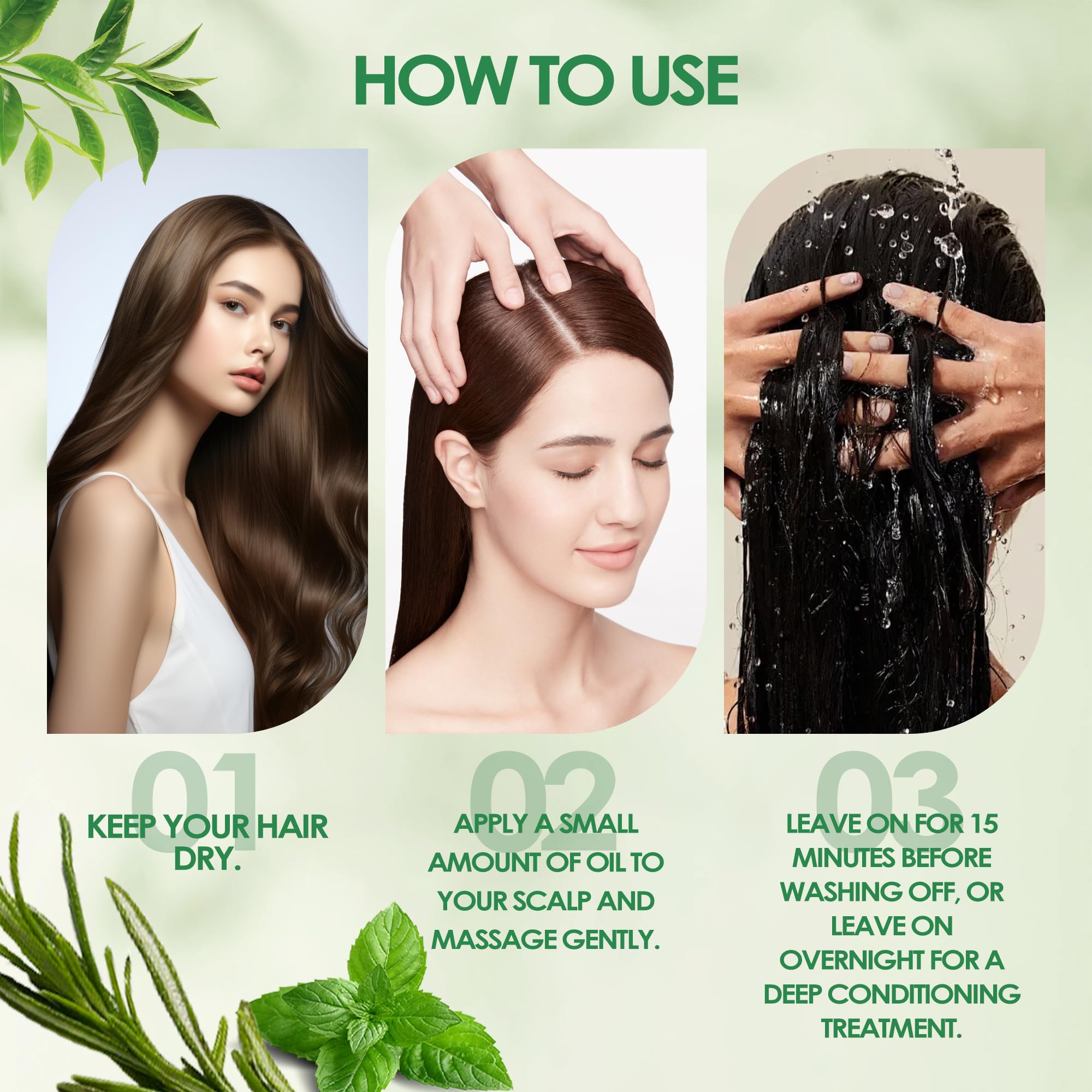 Hemdnt Rosemary Oil for daily conditioning and versatile styling.