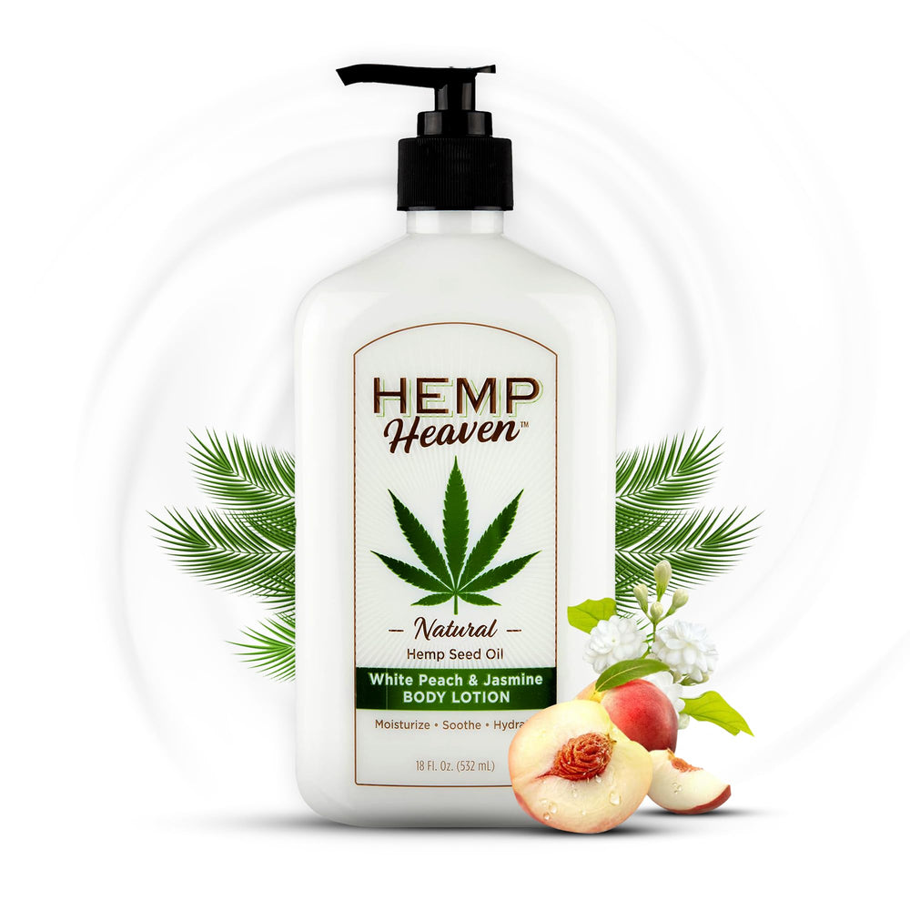 Hemp Heaven Hemp Lotion bottle demonstrating easy daily hydration for all skin types.