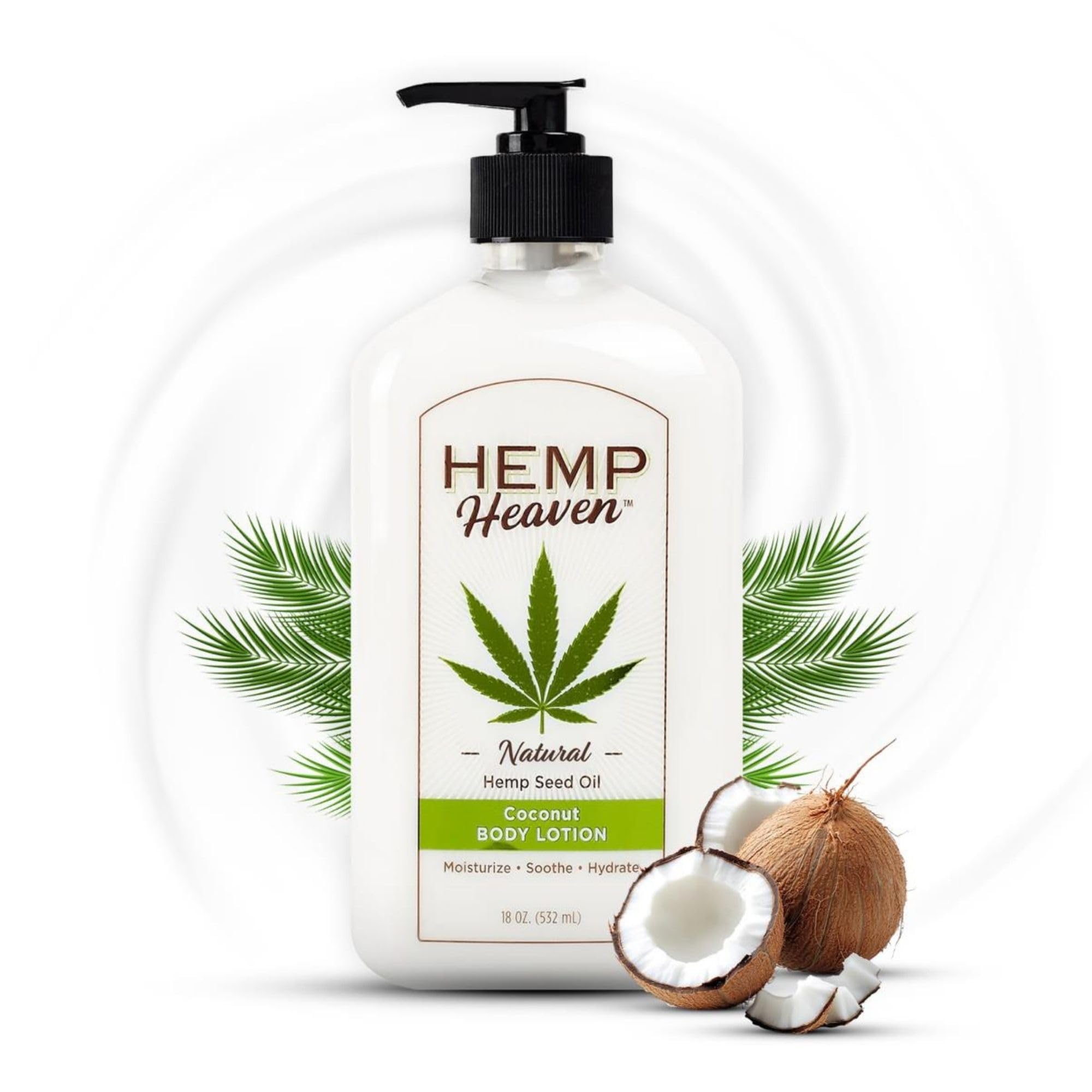 Hemp Heaven Hemp Lotion bottle with Coconut Bliss scent for daily moisture.
