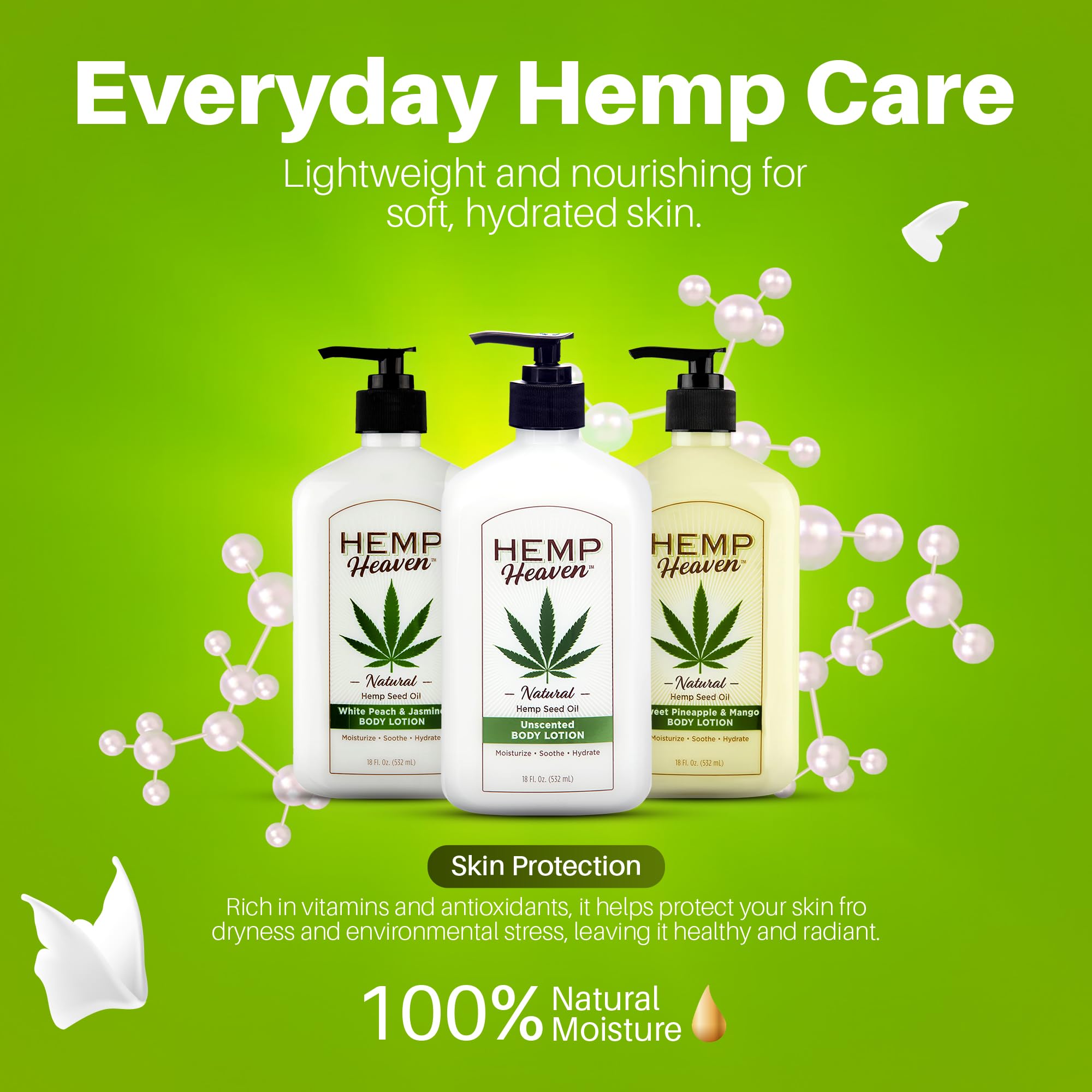 Fragrance-free label on Hemp Heaven Lotion for sensitive noses.