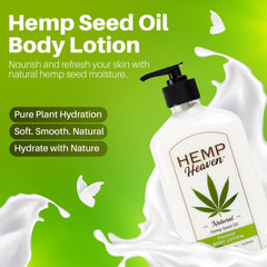Hemp Heaven Hemp Lotion pump dispenser for easy application.