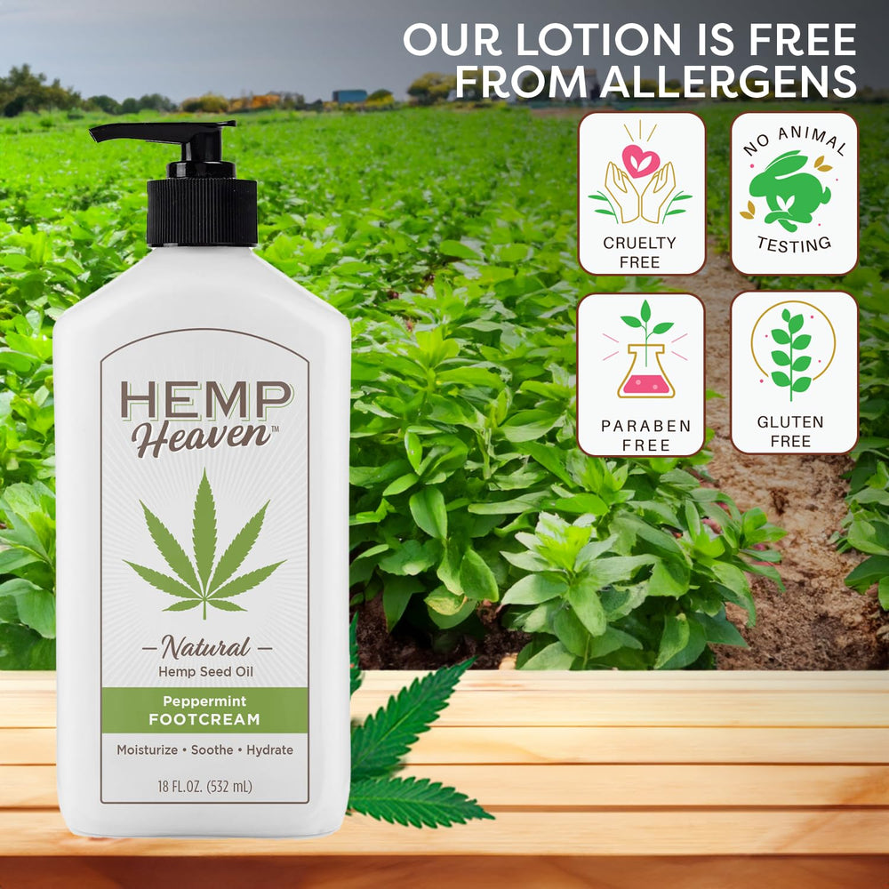 Ingredients panel highlighting hemp seed oil and vitamin E