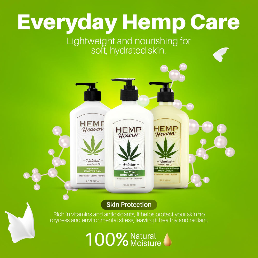 Paraben-free label on Hemp Heaven lotion bottle, safe daily skincare.