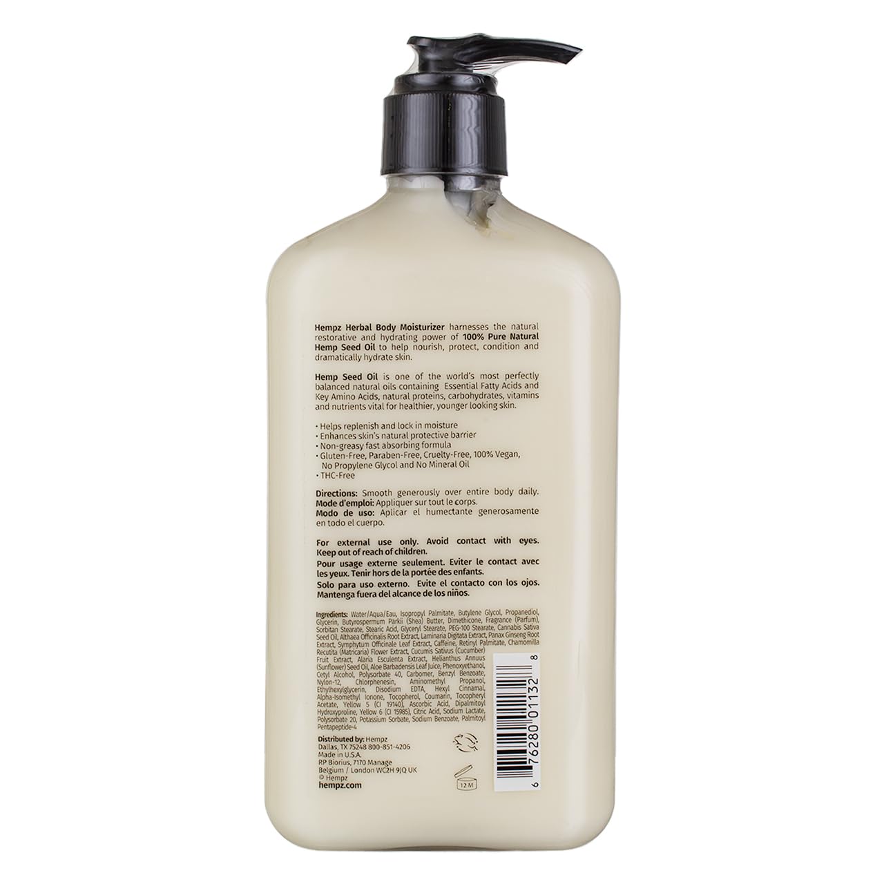 Close-up of Hempz cream texture showing rich, creamy formula for nourishment