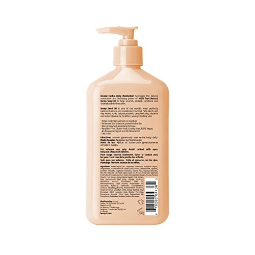 Hempz apricot-clementine moisturizer dispenser – easy application for smooth, soft skin.