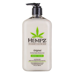 Hempz Body Moisturizer Original 17 oz packaging for easy daily hydration.