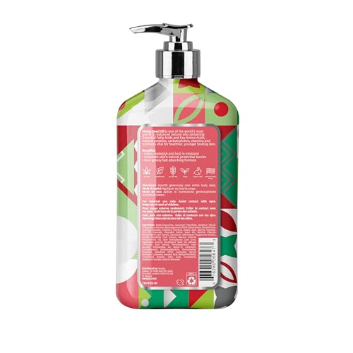 Hempz Crushed Peppermint Sugar Lotion texture close-up highlights silky skin feel.