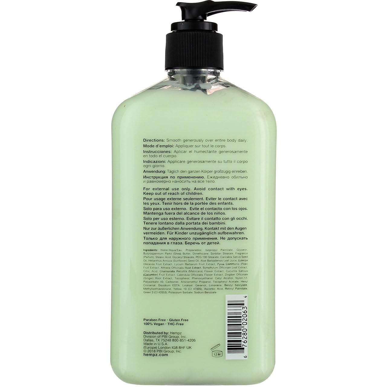 Hempz moisturizer texture close-up showing creamy formula for smooth skin.
