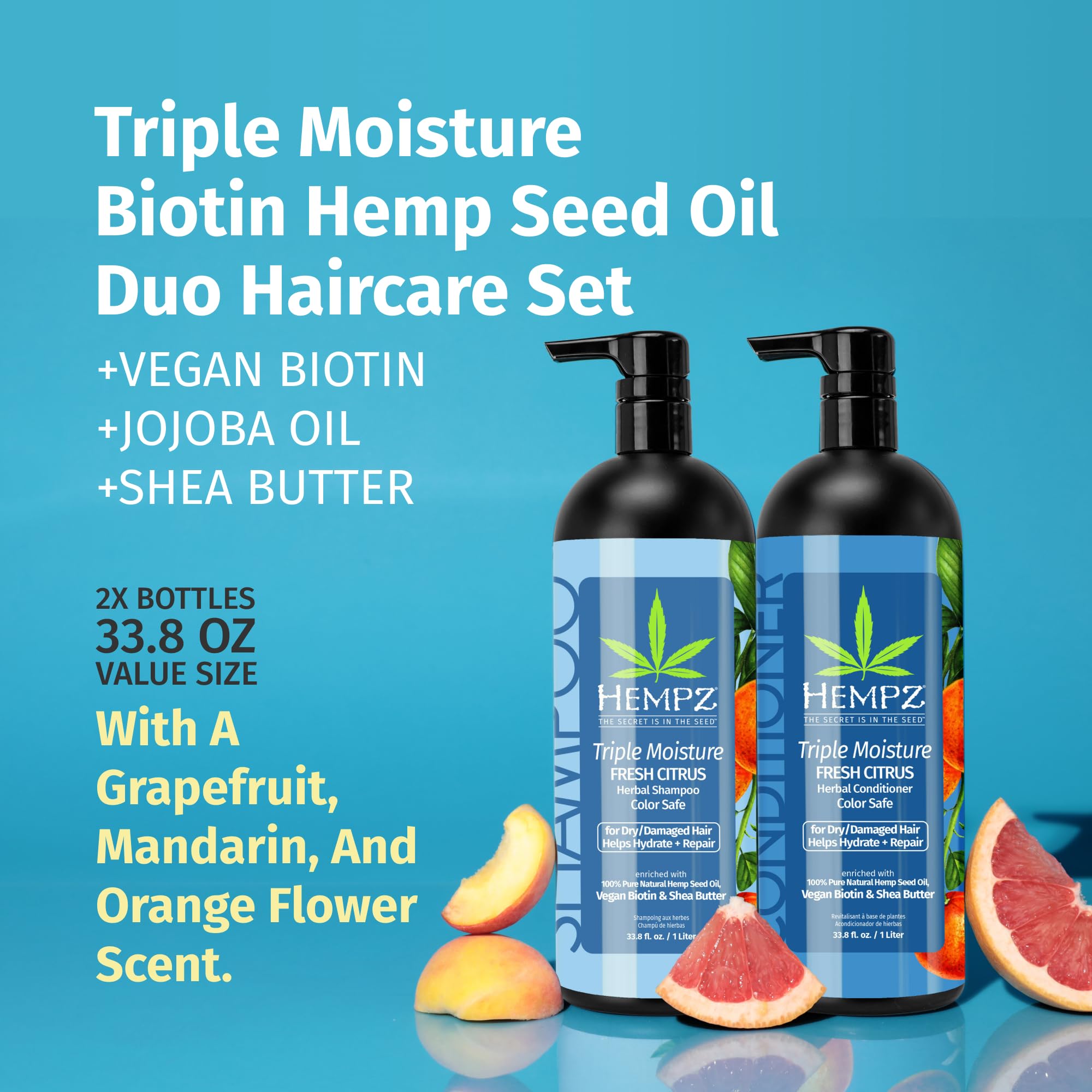 Hempz Hair Conditioner bottle delivering smoothing hydration for frizz.