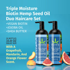 Hempz Hair Conditioner bottle delivering smoothing hydration for frizz.