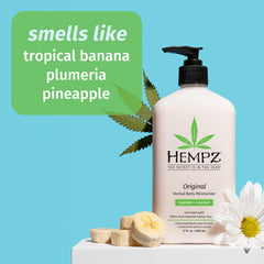 Hempz Original fragrance swatch exposes fresh floral banana scent.