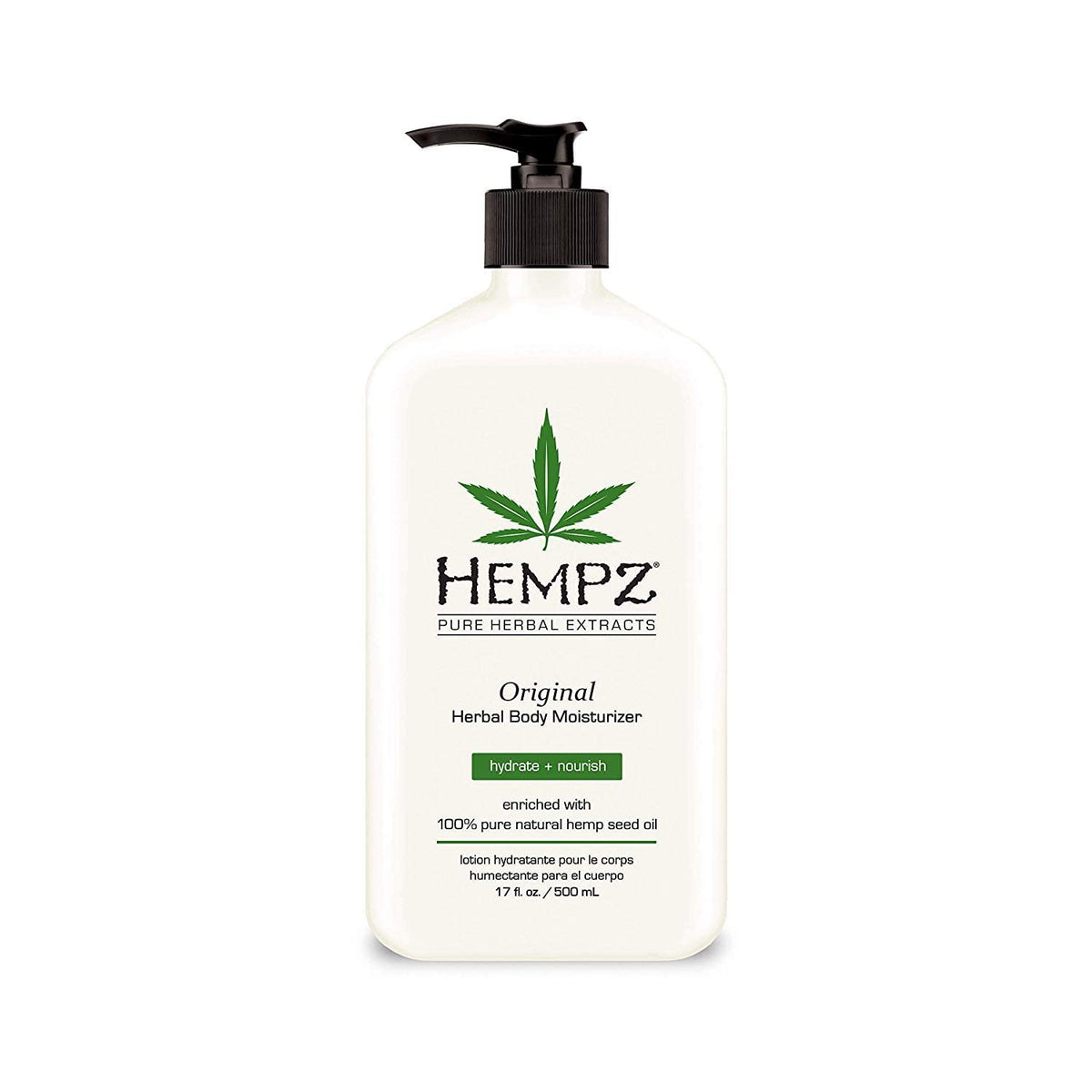 Hempz Original Herbal Body Moisturizer bottle for daily hydration and soft skin