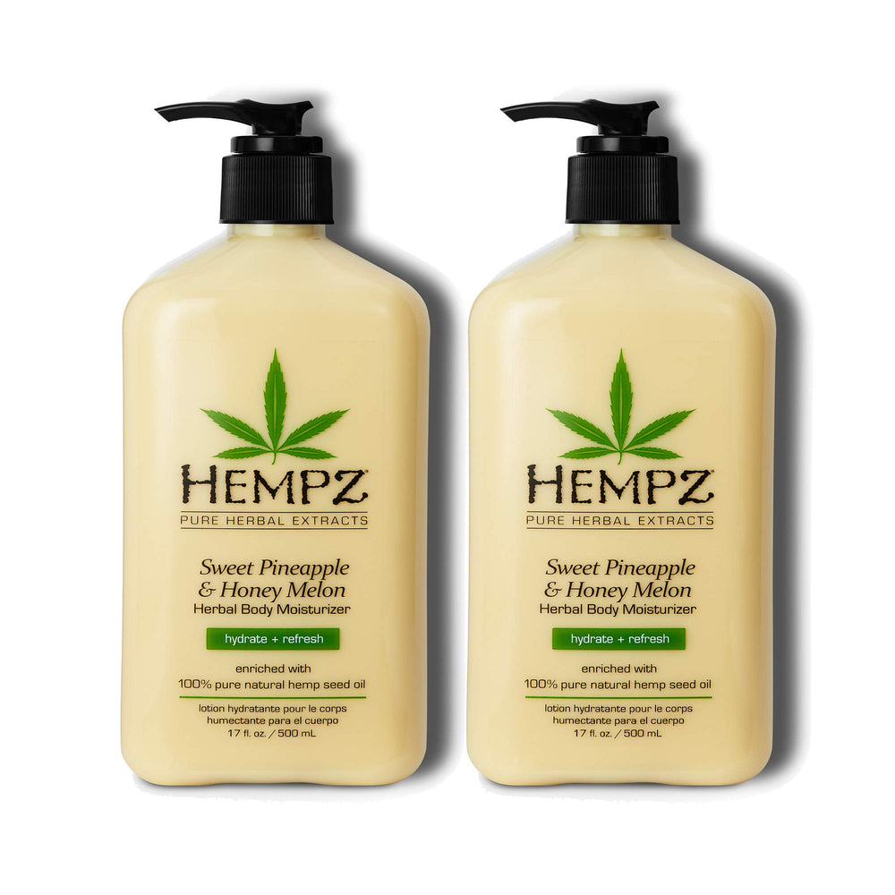 Hempz Sweet Pineapple Honey Melon bottle shown for easy daily hydration
