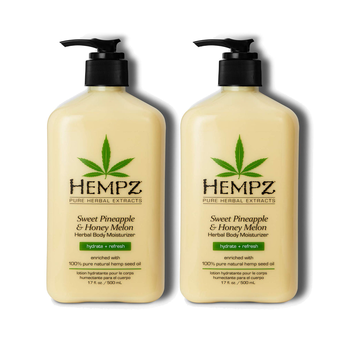 Hempz Sweet Pineapple Honey Melon bottle shown for easy daily hydration