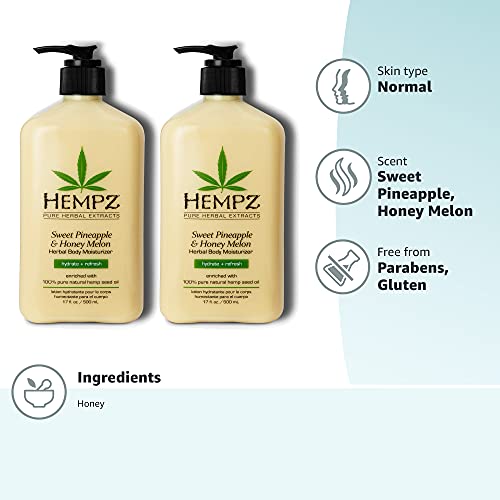 Hempz Sweet Pineapple Honey Melon hands applying lotion for refreshed skin