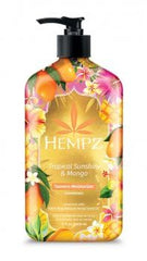Hempz Tropical Sunshine and Mango Tanners Moisturizer shimmering finish for hydrated, longer-lasting color