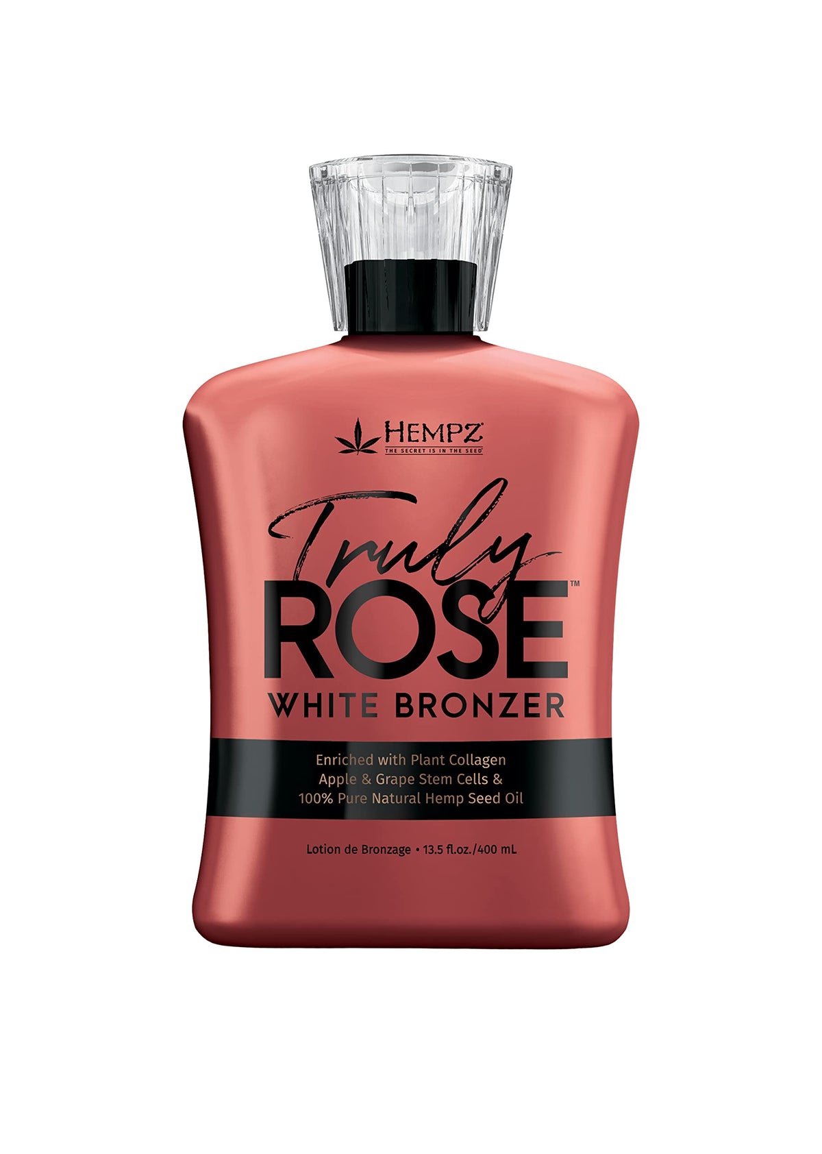 HEMPZ Truly Rose White Bronzer bottle on shelf highlighting sunless tanning convenience
