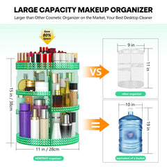 HEMTROY extra-large capacity cosmetics organizer can hold 80+ items.