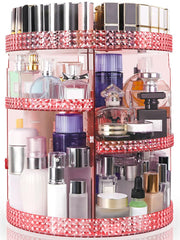 HEMTROY 360-degree rotating base enables quick access to cosmetics on the vanity.