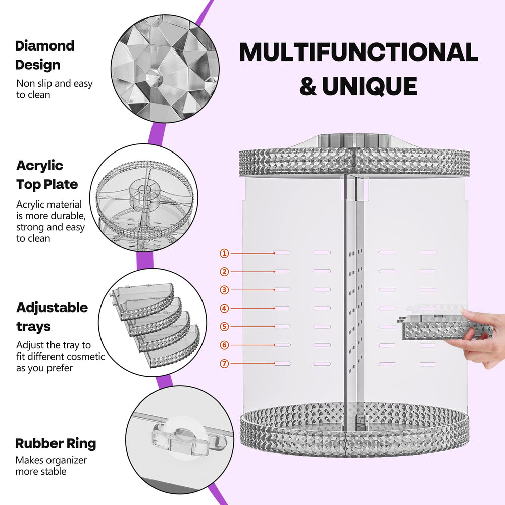 HEMTROY acrylic beauty perfume organizer for vanity keeps fragrance and makeup within reach