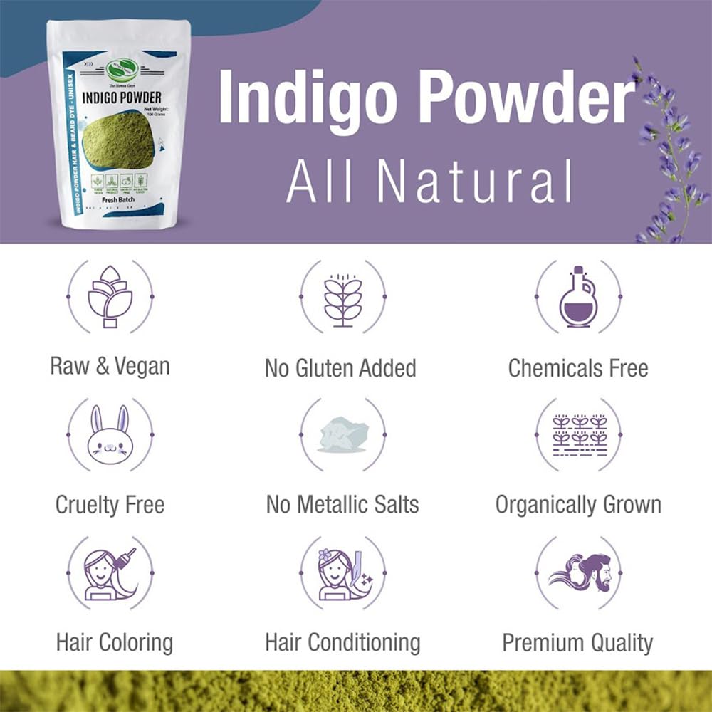 Indigo powder gray coverage results on hair from The Henna Guys.