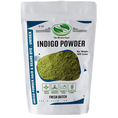 The Henna Guys Indigo powder packaging shows plant-based natural color.