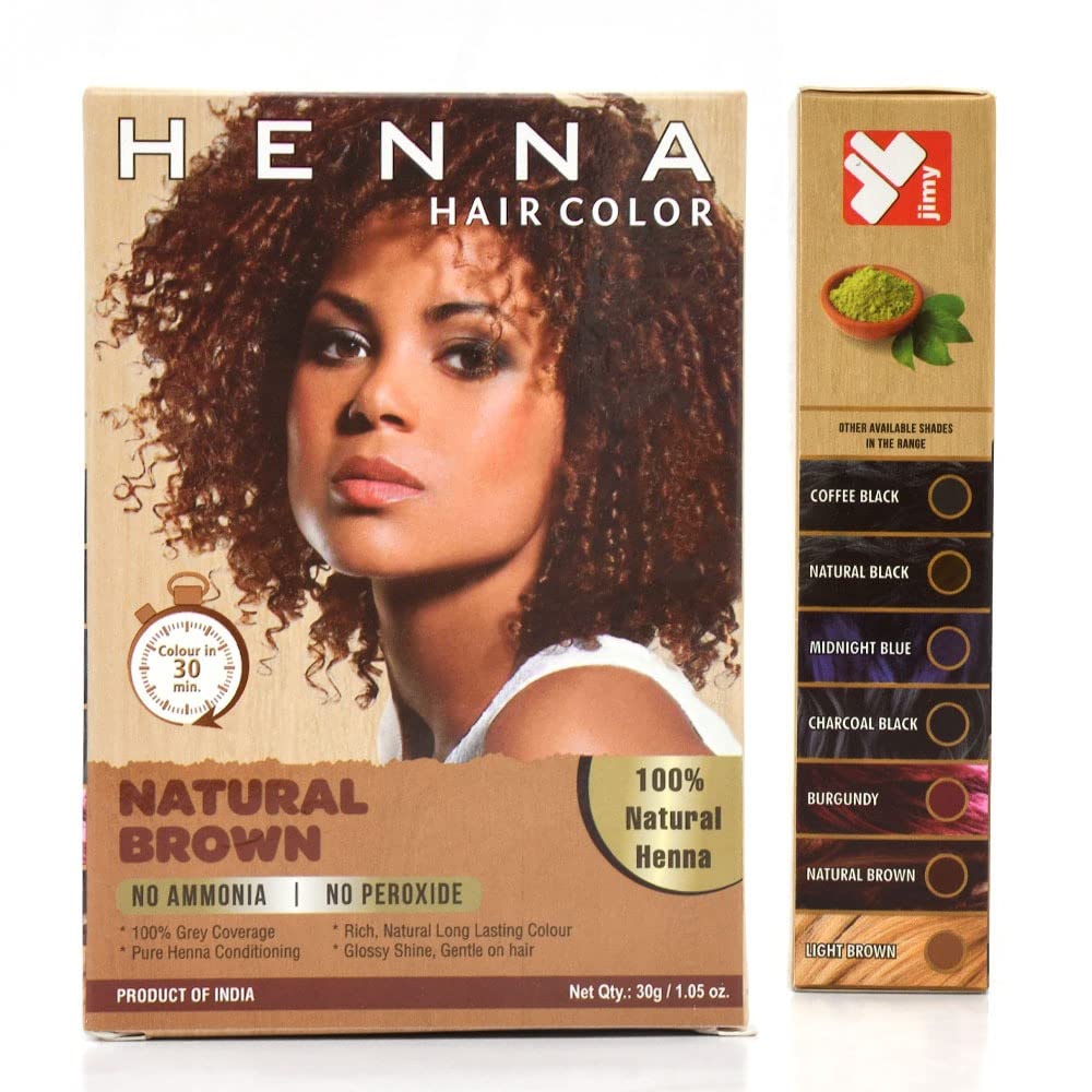 Henna Hair Color Natural Brown organic powder blend nourishes while coloring.