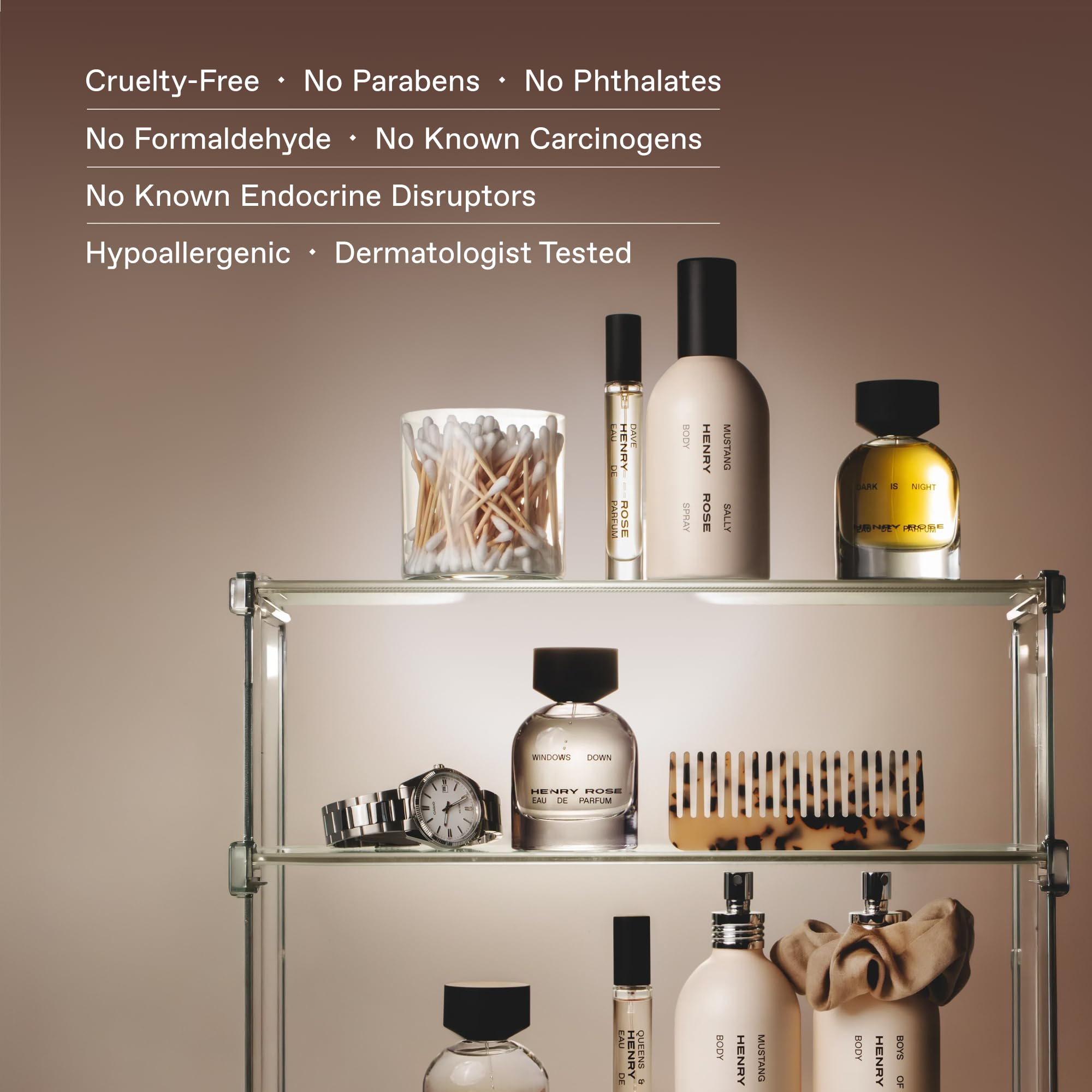 Unisex Henry Rose fragrance with transparent ingredients and ethics.