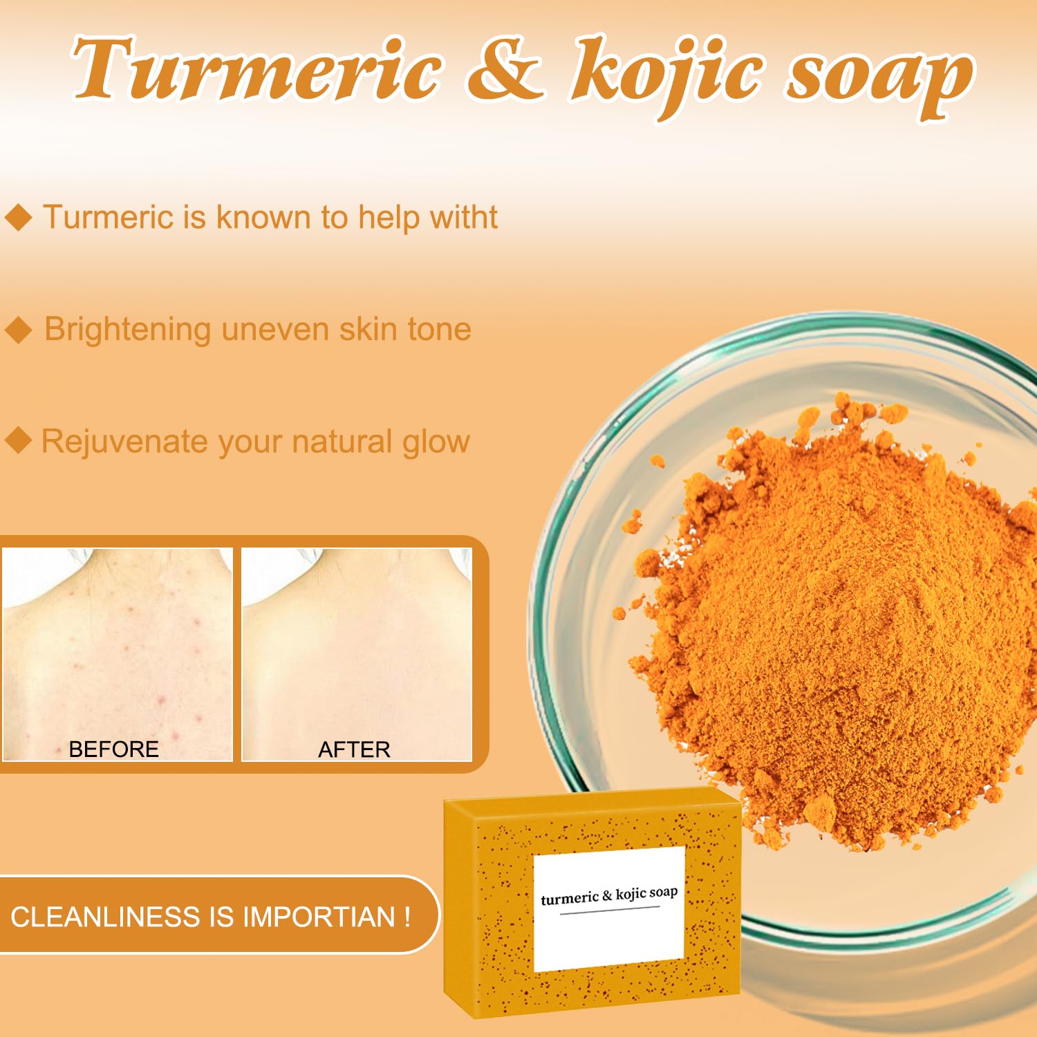 Hepanio turmeric cleansing soap bar provides lasting moisture