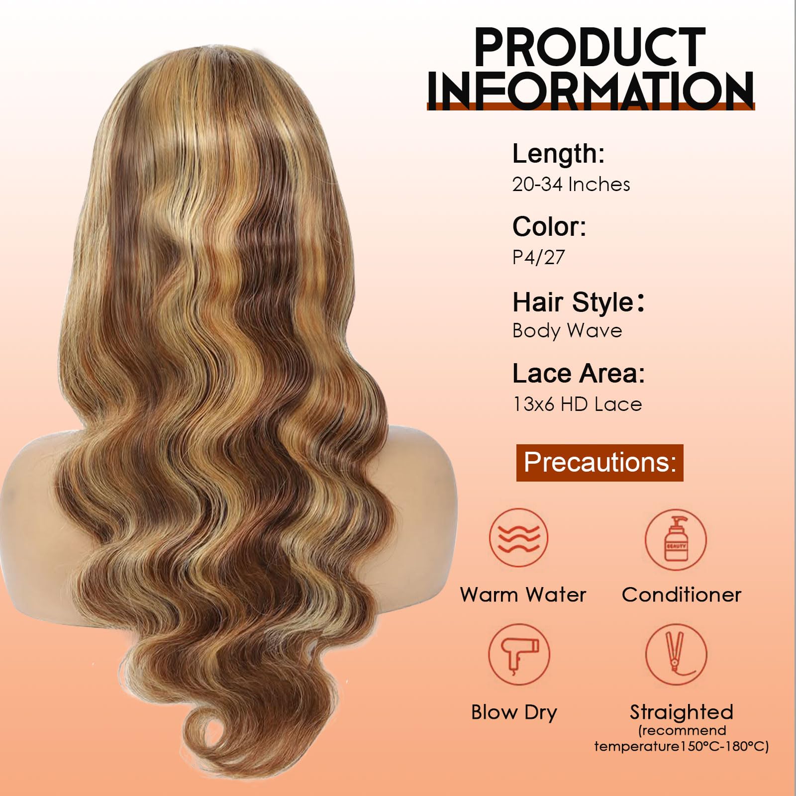 Hepnok 200-density lace front wig delivers full, luxurious volume.