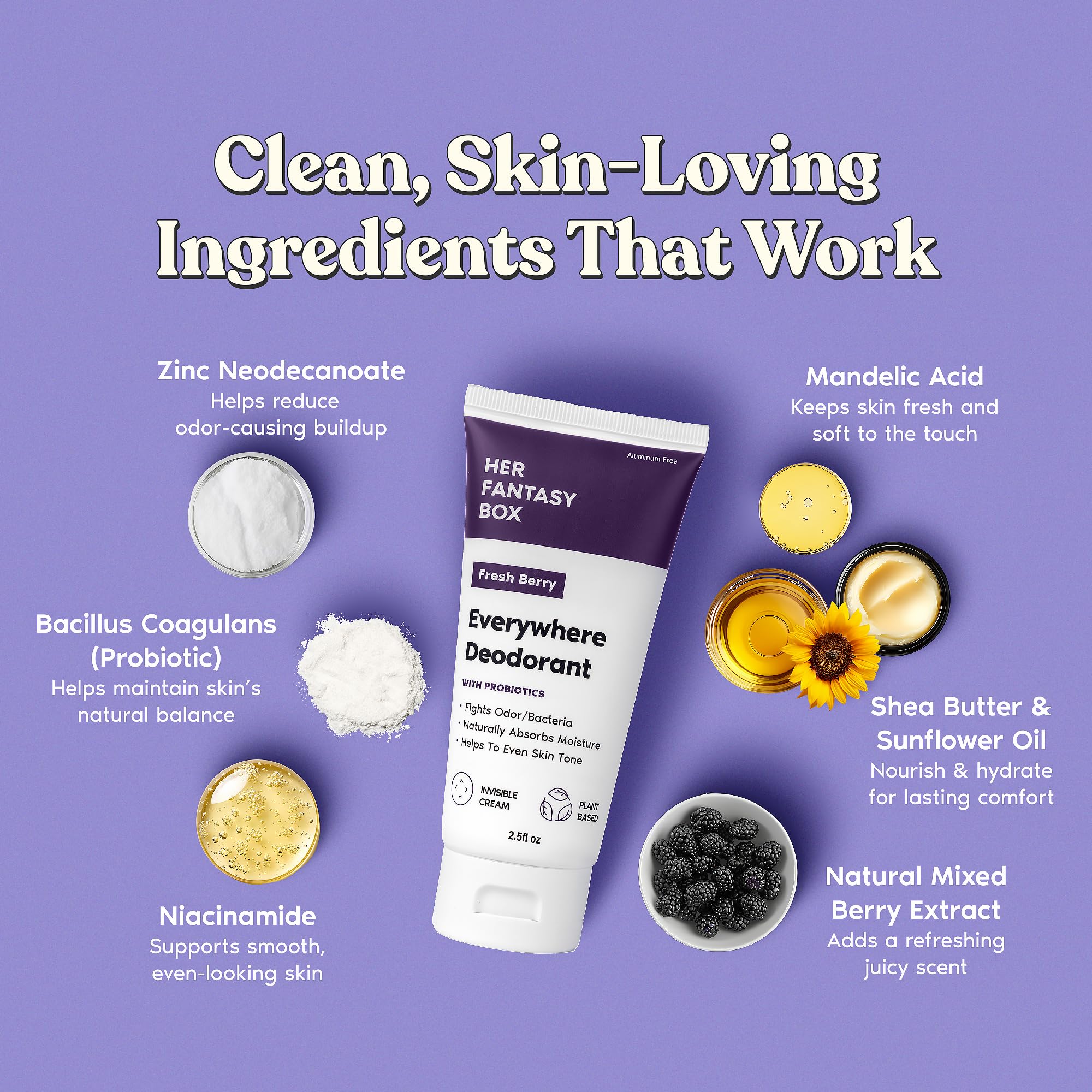 Her Fantasy Box Everywhere Deodorant berry-scent cream texture appears invisible on skin