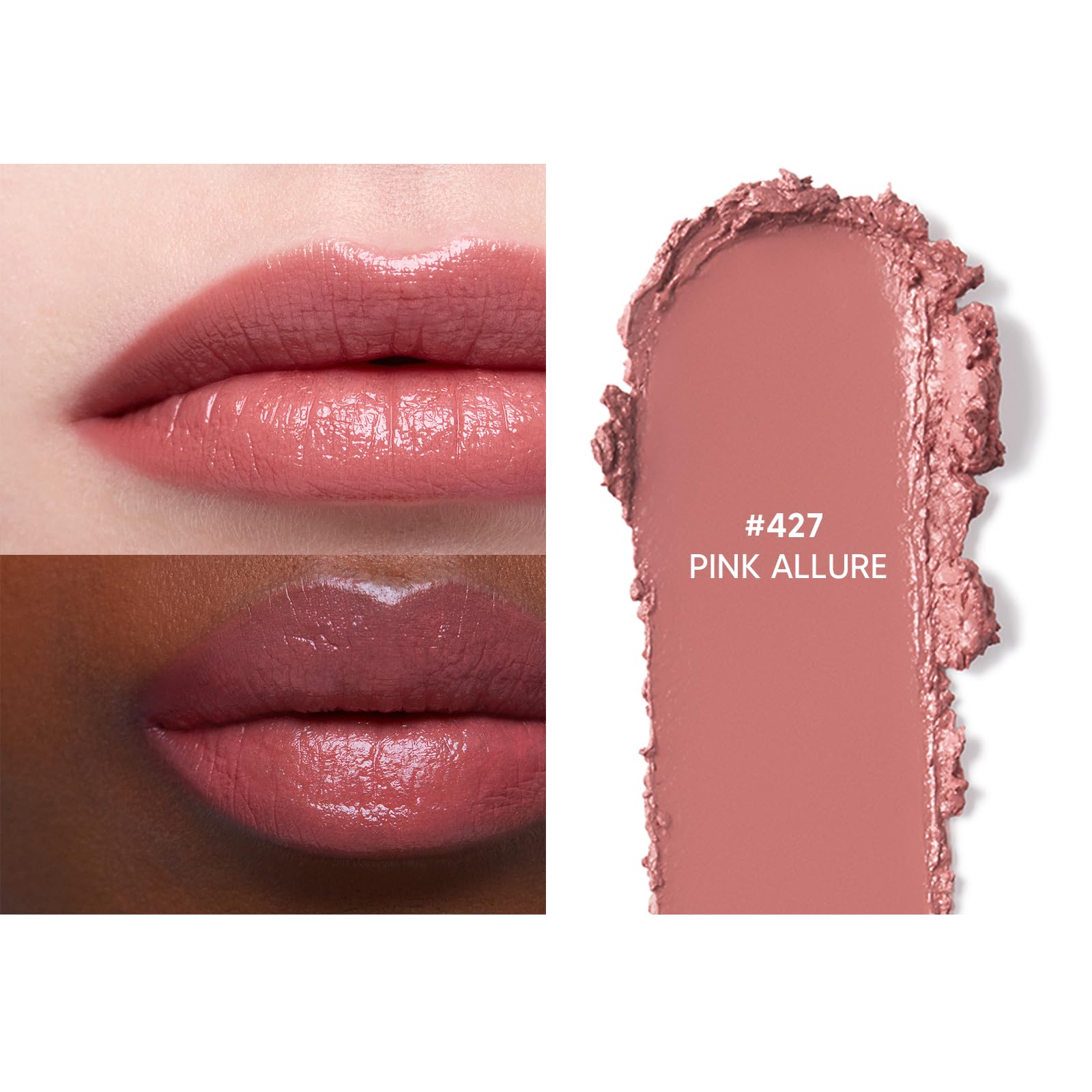 HERA Rouge Classy Pink Allure skin swatch reveals shade depth and glow.