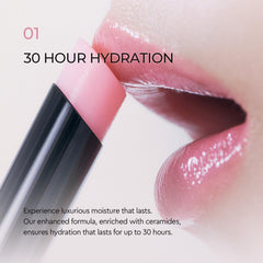 Graphic highlighting ceramide and color technology for hydration.