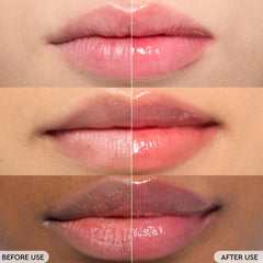 HERA Sensual Tinted Shine Lip Serum Sundaze shows precise lip application for a glossy finish.
