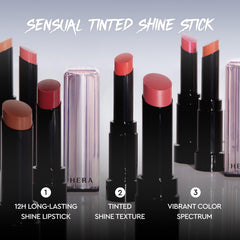 HERA Sensual Tinted Shine Stick close-up texture highlighting buttery glide