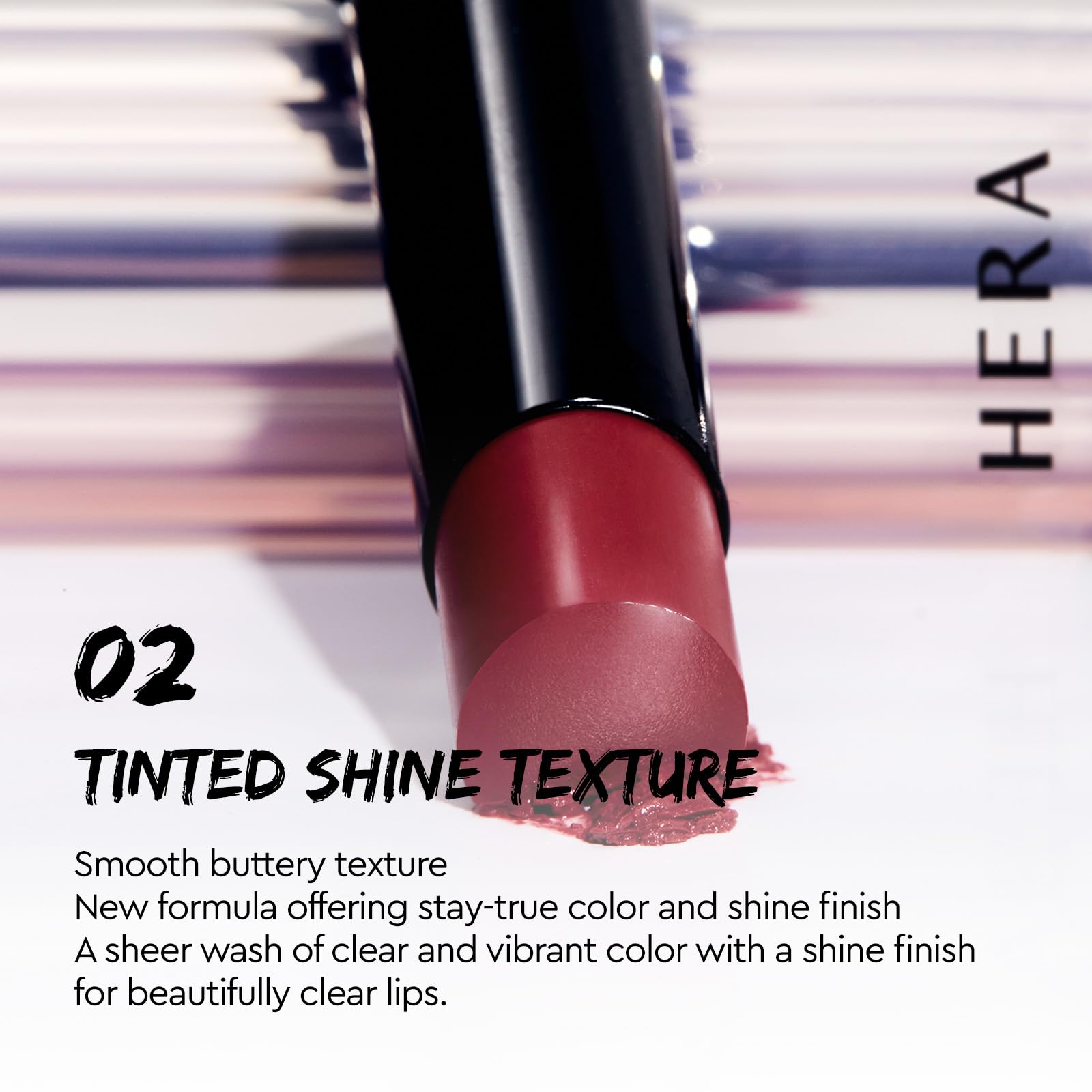 Product packaging and compact of HERA Sensual Tinted Shine Stick.