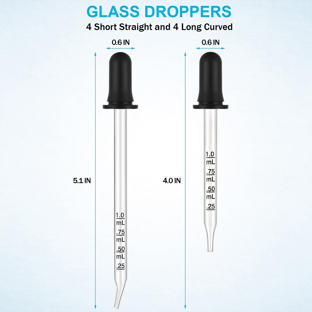 Herain glass pipette with long bent tip enables controlled dosing in crafts.