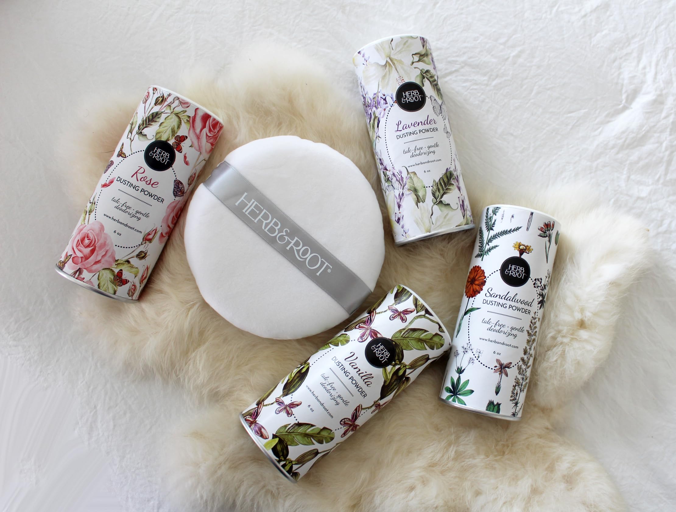 Herb & Root anti-chafing powder cooling skin during activity.