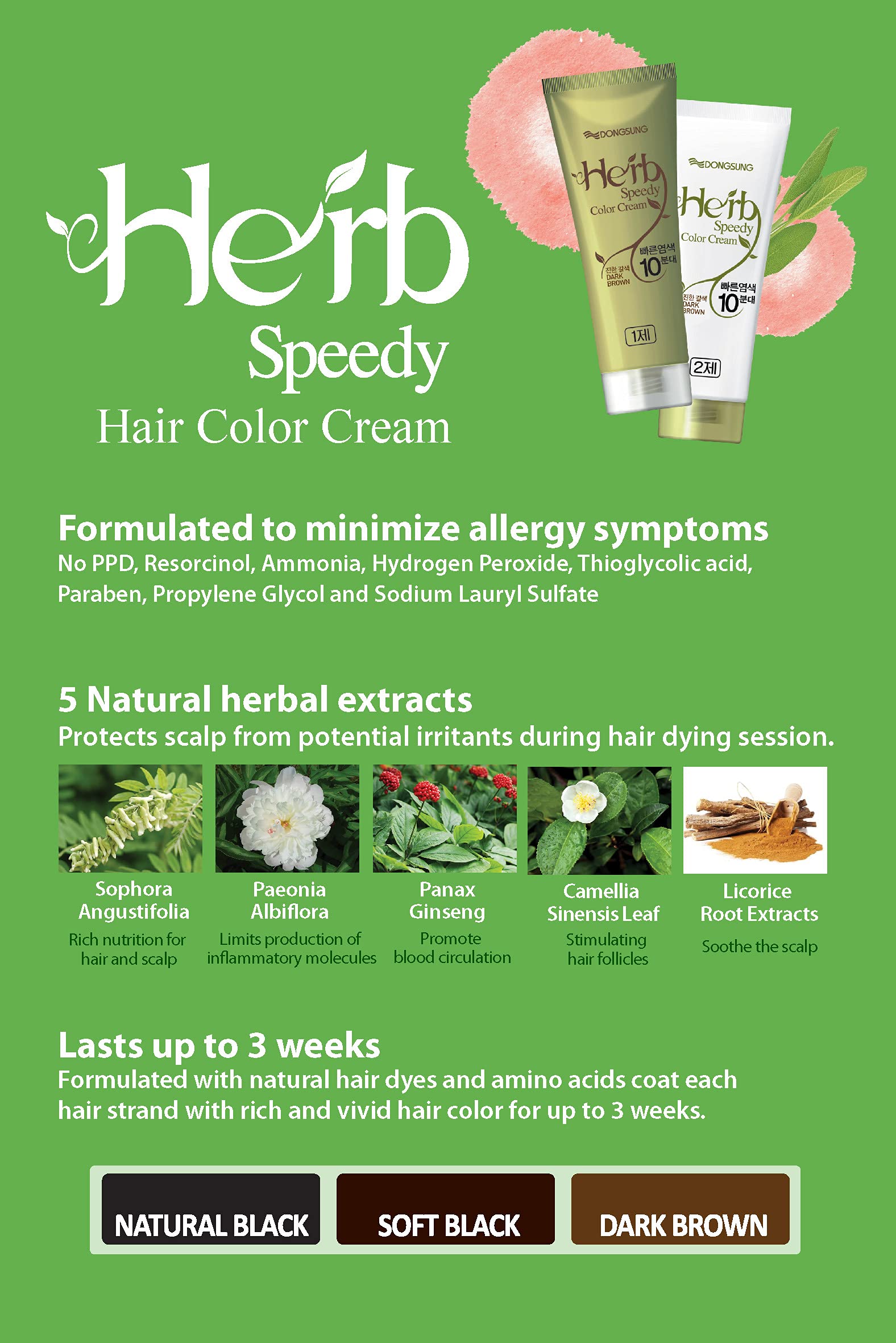 Gloves and kit for Herb Speedy Color Cream application on sensitive scalp