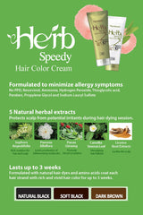 Gloves and kit for Herb Speedy Color Cream application on sensitive scalp