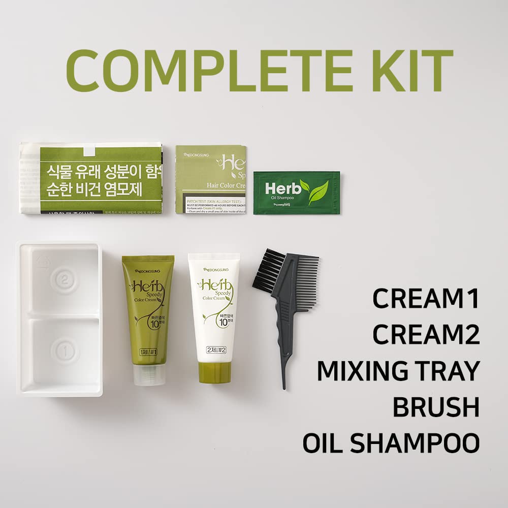 Herb Speedy Color Cream packaging with vegan-certified label and cruelty-free seal