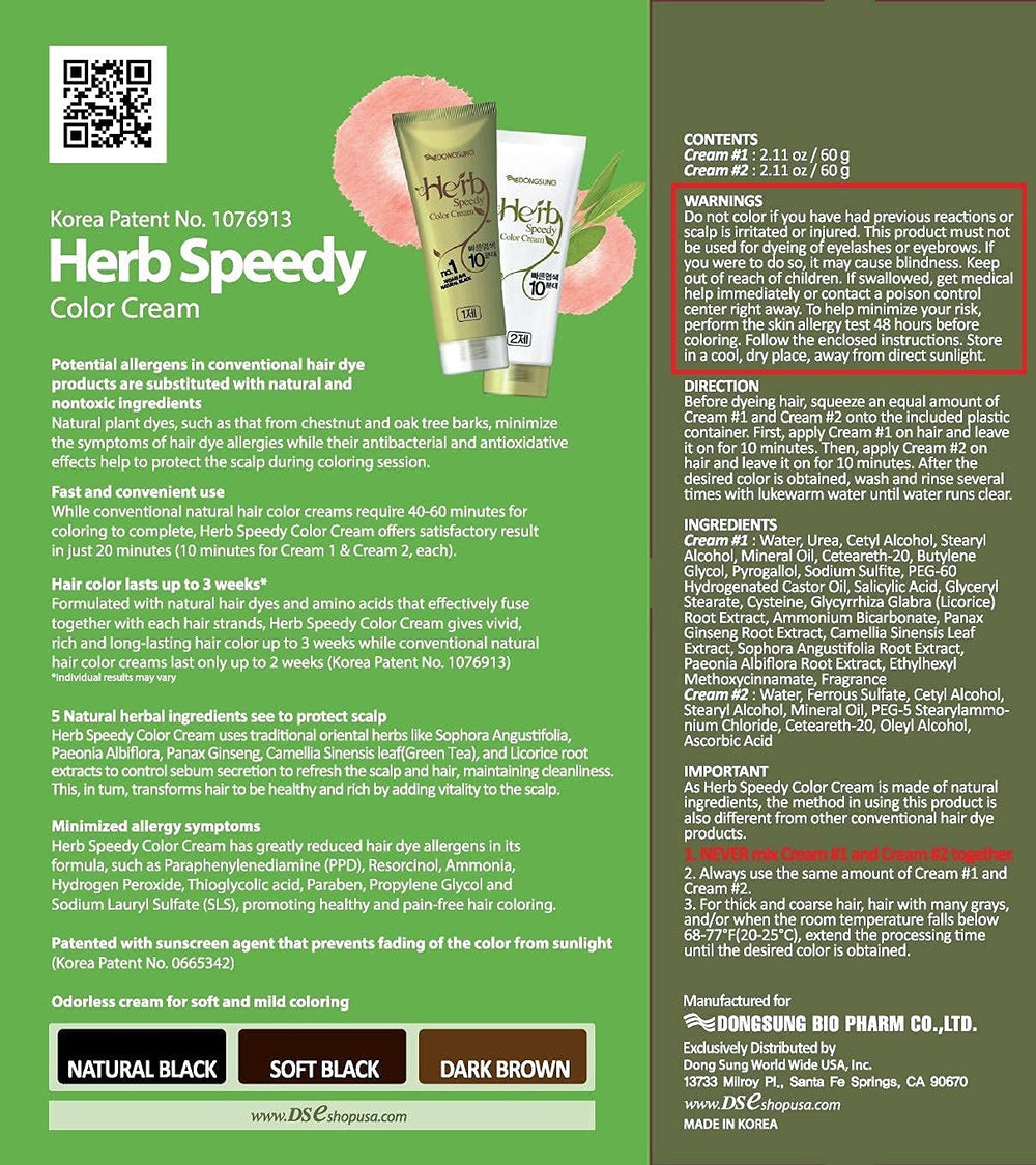Herb Speedy Color Cream Natural Black texture demonstrates creamy, odorless consistency.