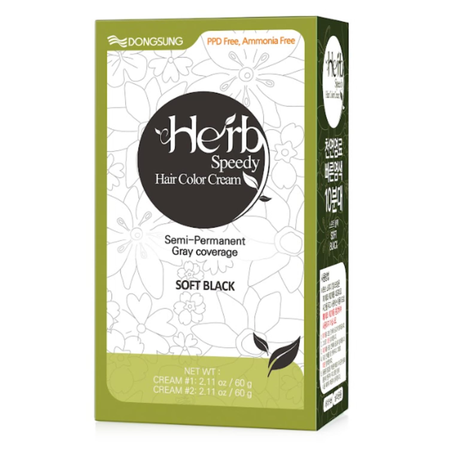 Herb Speedy Color Cream Soft Black tube for quick at-home coloring in 20 minutes