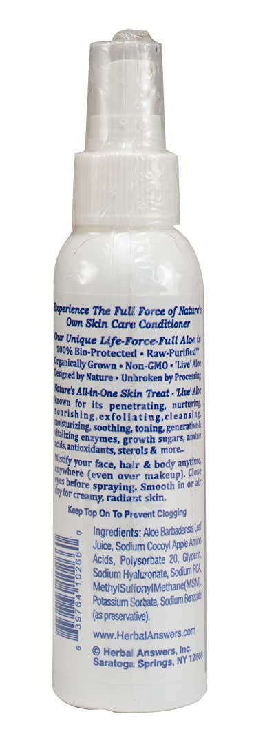 HERBAL ANSWERS Aloe Force spray mist convenient for quick, cooling skin conditioning.