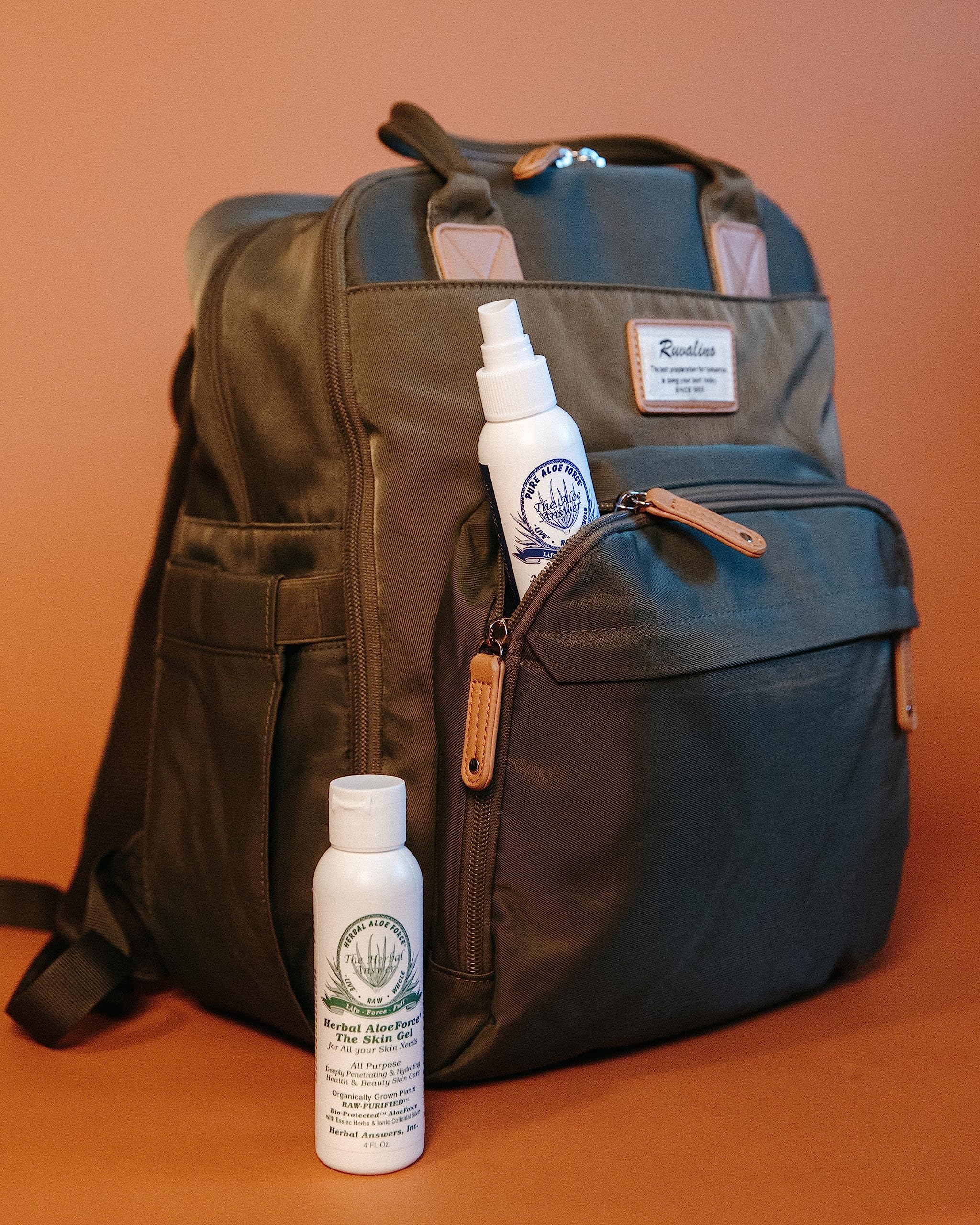 HERBAL ANSWERS Aloe Force usage guide showing easy, everyday application.