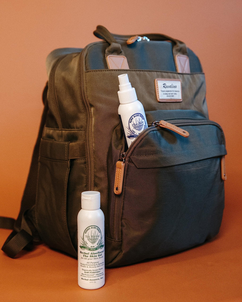 HERBAL ANSWERS Aloe Force usage guide showing easy, everyday application.